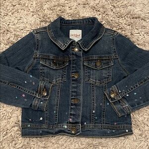 Cat & Jack Polka Dot “Be Happy” Jean Jacket, Size 4T